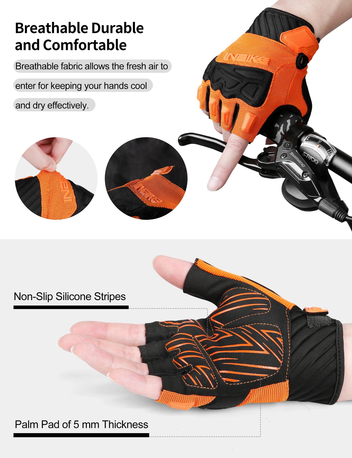 Guantes premium de ciclismo transpirables para bicicleta de montaña